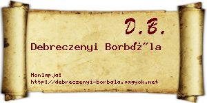 Debreczenyi Borbála névjegykártya
