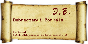 Debreczenyi Borbála névjegykártya