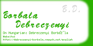 borbala debreczenyi business card